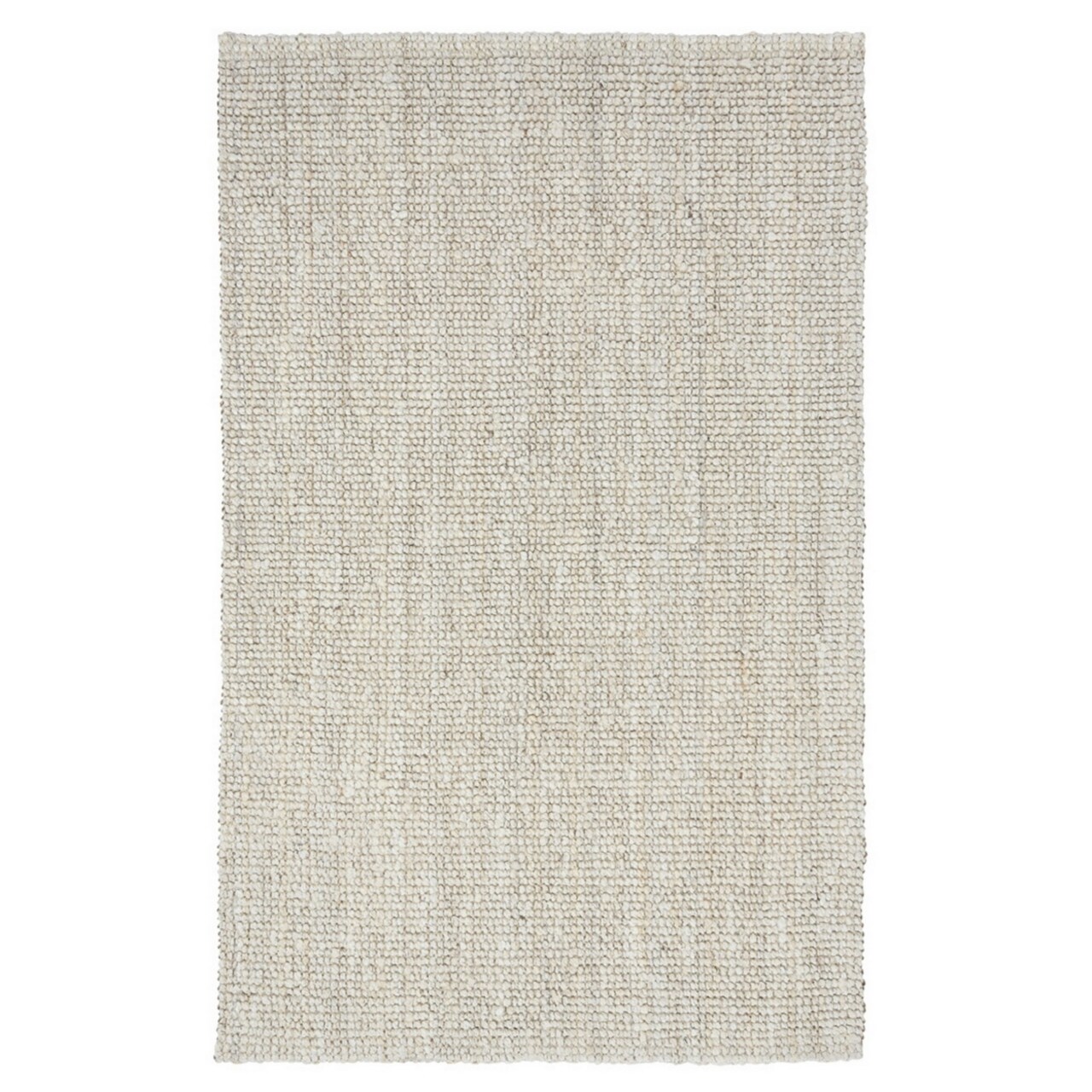 Saltoro Sherpi Lestino 8 x 10 Handspun Area Rug, Ivory Jute, Boucle Woven Solid Pattern-